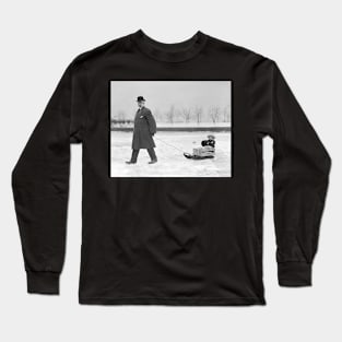 Sled Ride, 1912. Vintage Photo Long Sleeve T-Shirt